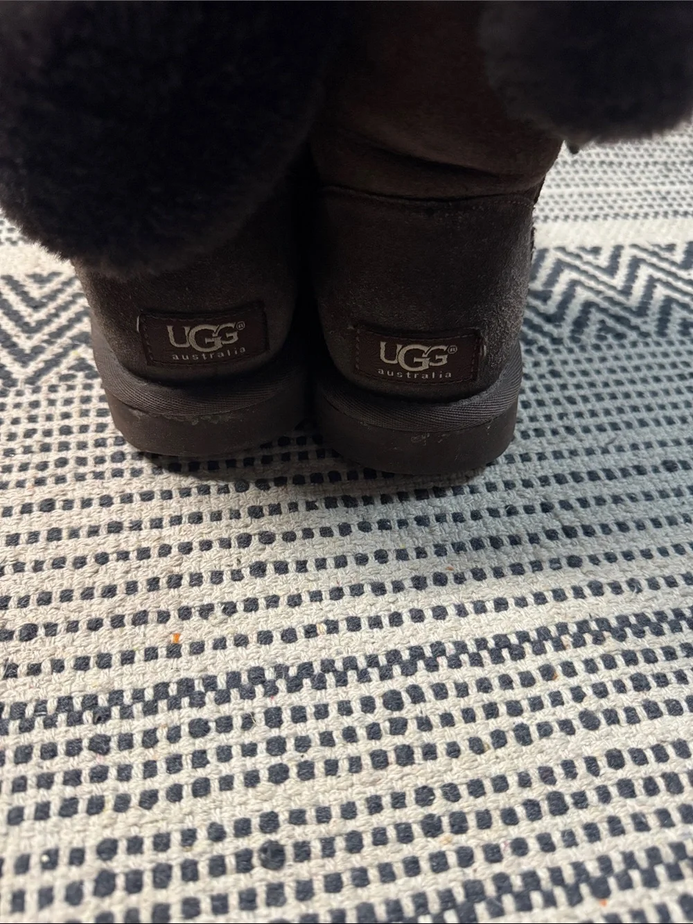 UGG Women's Brown Shearling Button Suede Boot